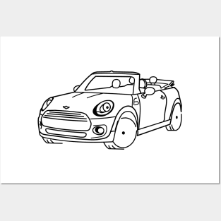 Black Mini Cooper Convertible Posters and Art